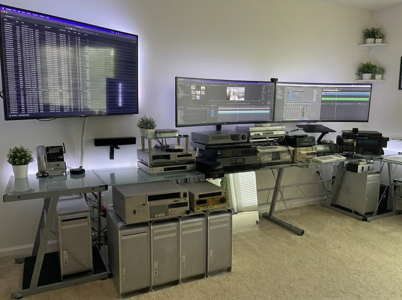 Digitizing and restoring VHS, Hi8, MiniDV, and film archives means constantly bouncing between capture, QC, editing, AI upscaling, and client delivery.