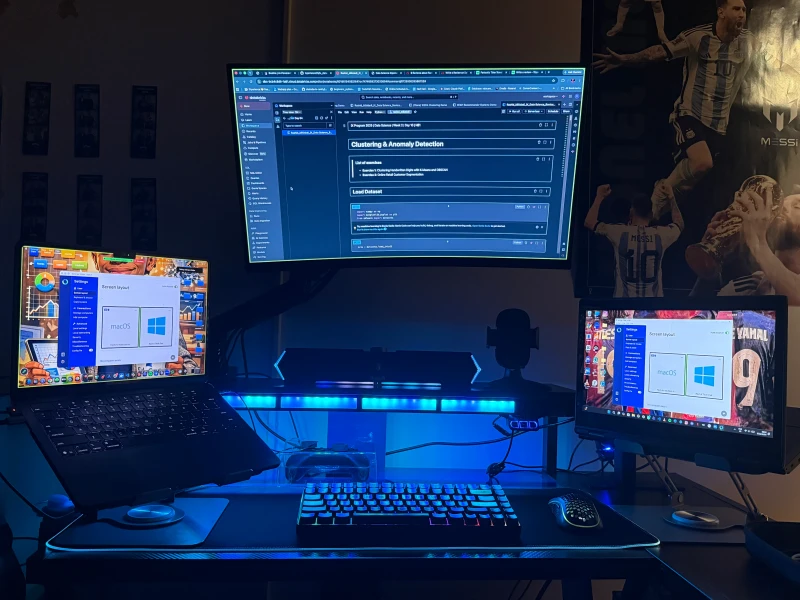 Balancing a Pan-African edtech startup, data science coursework, and campus AV work means constantly switching between macOS and Windows.